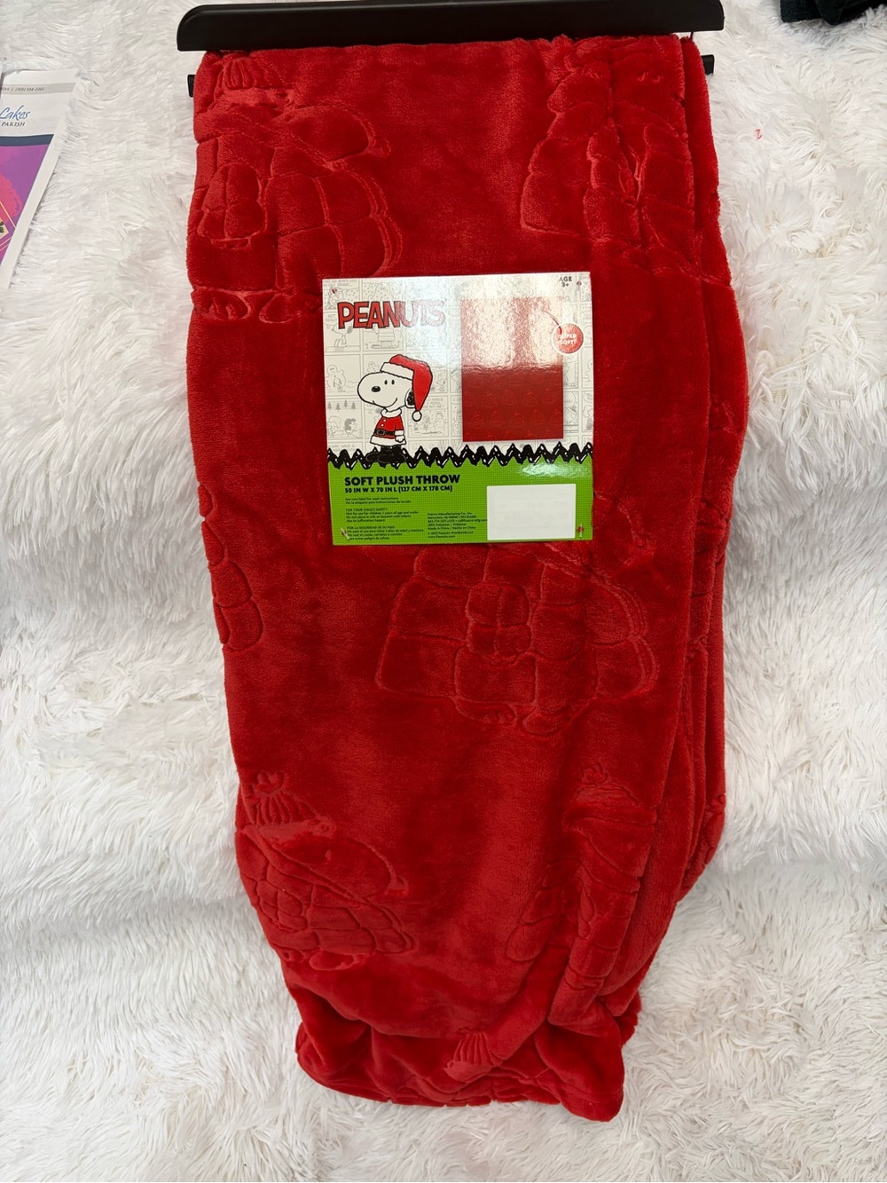 Peanuts holiday Red Soft Plush Throw Blanket